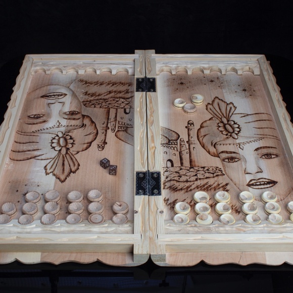 Handmade Wooden Backgammon Set | Hand Carved | Made in Ukraine | - Picture 1 of 11